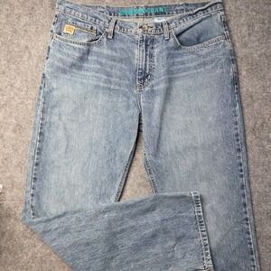 Cinch Grant Mens Light Wash Relaxed Bootcut Denim Jeans 36x34 Western Cowboy